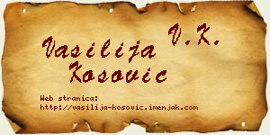 Vasilija Kosović vizit kartica